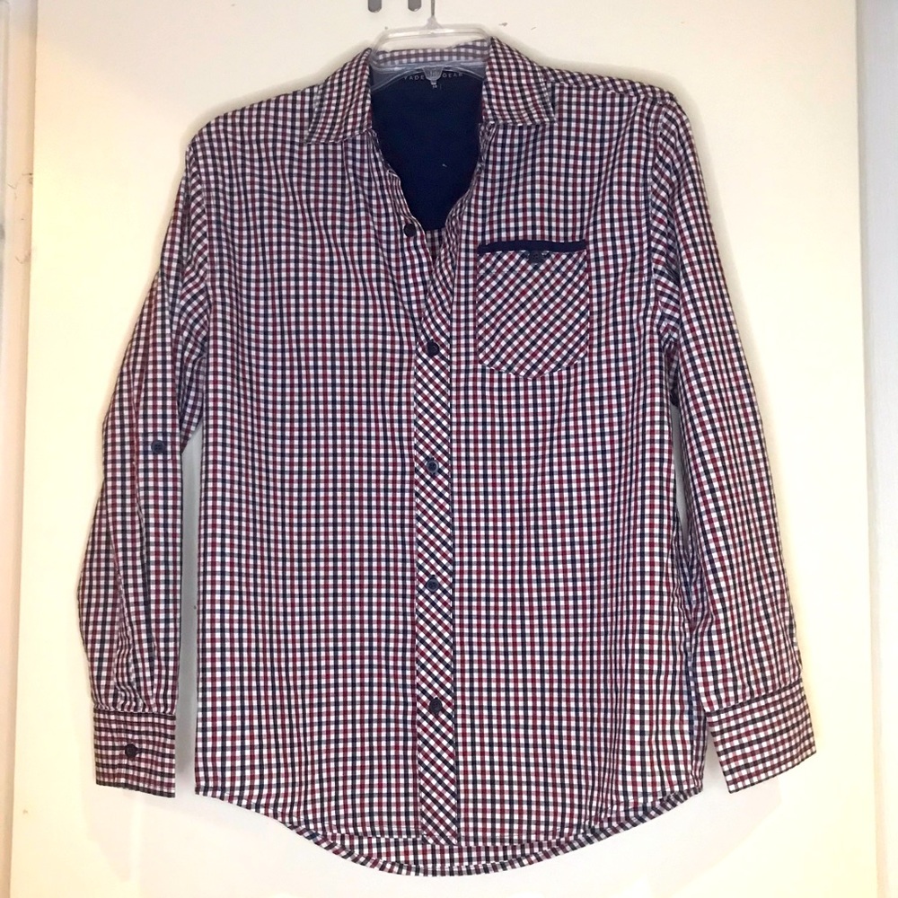 Fade FG Gear | Blue, Red & White button down shirt 📐 14 Boys